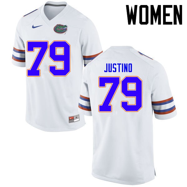 Florida Gators Women #79 Daniel Justino College Football Jersey White